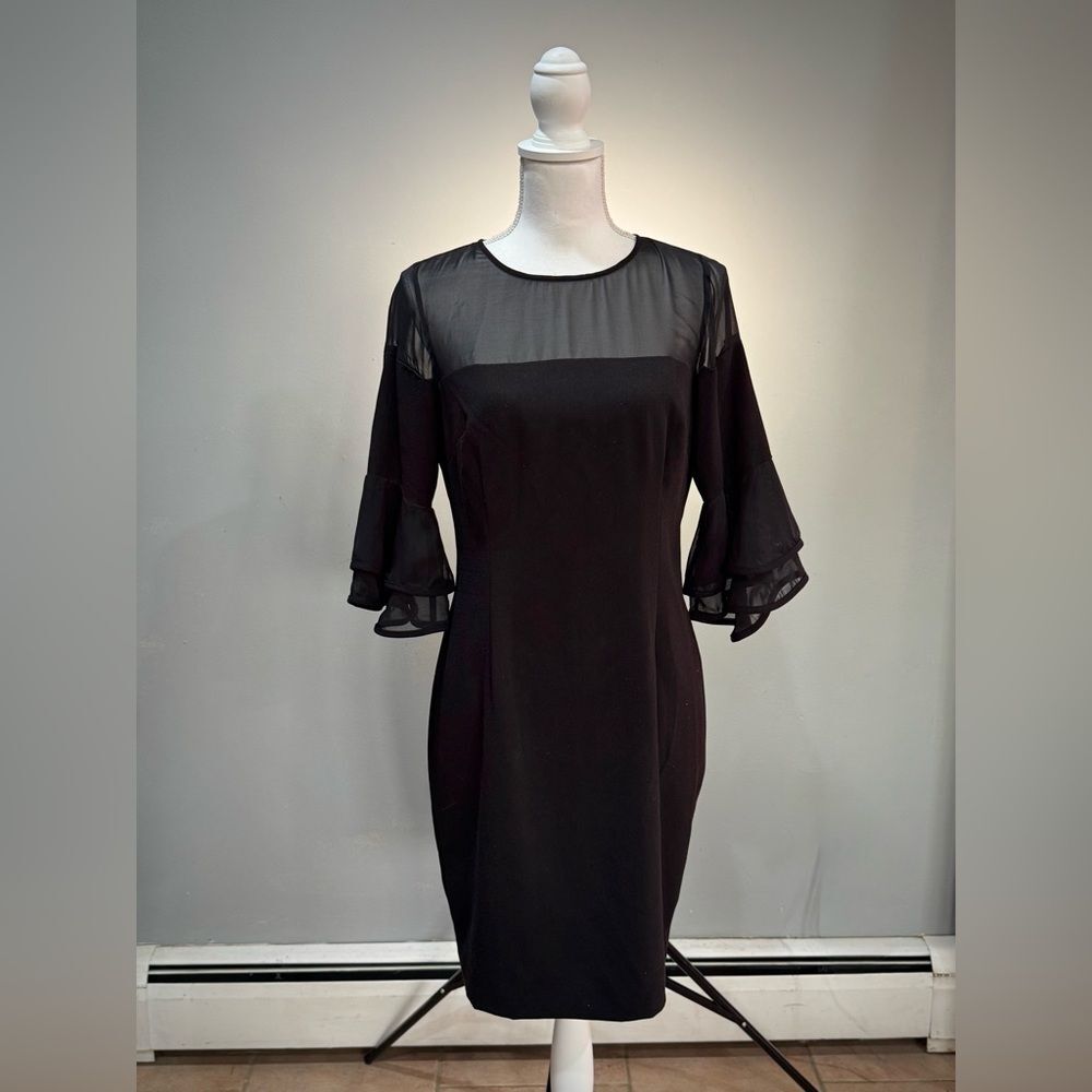 SALE! Black Aidan Mattox LBD Size 10 EUC